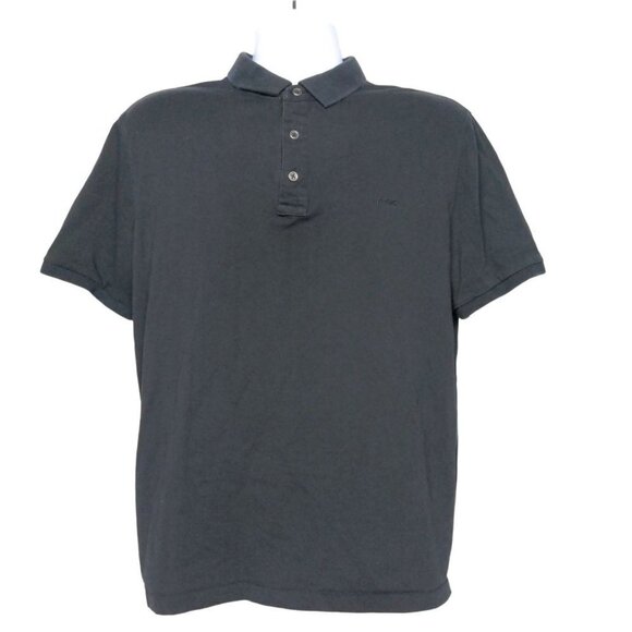Michael Michael Kors Mens Polo Size Large Solid Black Short Sleeve Casual - Picture 1 of 6